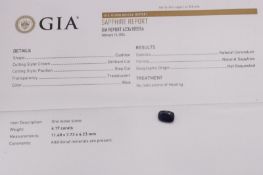 Natural Sapphire Cushion Blue 4.19ct - GIA Certificated