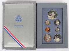 United States 1986 Prestige Set, Proof Coins including 1986 Silver Dollar, the remaining proof coins
