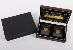 The King and Kaiser Gold Coins of 1914, including Sovereign 1914 and 20 Mark 1914, in box with