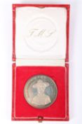 Major General Robert Baden-Powell silver medal, 59.16g in red box
