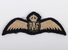 1918 Pattern RAF Pilots Wings, Green wreath .