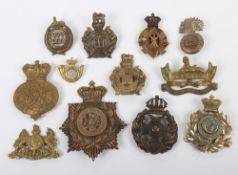 Small Collection of British Army Restrike Helmet Plates, Pouch Belt Badges & Glengarry Badges.