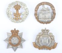 4x Victorian Infantry Cap Badges