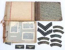 WW2 RAF Regiment Photograph Albums and Badges