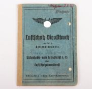 WW2 German Luftschutz Service Book.
