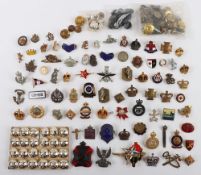 Huge Job Lot of British Military Cap & Collar Badges, Rank Badges, Lapel Badges, Buttons in Metal & 