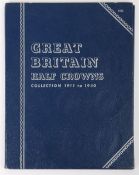 A folder of 1911-1940 GB Halfcrowns, to include a Victoria Halfcrown, 1908 Halfcrown, 1914,