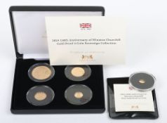 2024 150th Anniversary of Winston Churchill Gold Proof Sovereign Set, four coin set, Double