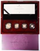 Royal Mint 2022 Queen Elizabeth II Memorial Gold Proof Sovereign Set, four coin gold proof set,