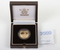 Britannia 2000 £25 coin, 1/4oz, in box