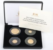2019 200th Anniversary of the Birth of Queen Victoria, Gold Proof Sovereign Set, Double Sovereign,