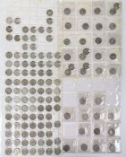 Four sheets of GB Shillings, including Victoria, Edward VII, George V and George VI, including 32x