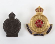 Cyclist Sweetheart Badges. Lot includes a Gilt & Enamelled Hampshire Cyclist Battalion and a 25th