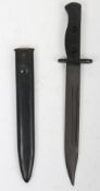 SLR L1A3 Bayonet. A good example with original black finish, blade stamped D66 and hilt stamped L1A3