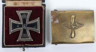 1914 Iron Cross 1st Class, with pin and catch fixing to the reverse. Stamped 'VERDUN 1914' to the