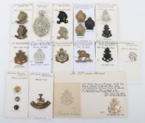 Selection of Military Cap, Collar Badges & Buttons to London Regiments.