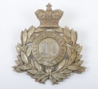 10th Lincolnshire Regiment Q.V.C White Metal Helmet Plate in very good condition with both lugs
