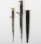 Third Reich Miniature Bayonet, interesting example of a miniature bayonet with two piece chequered