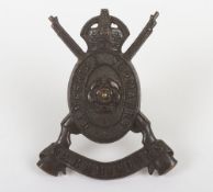Hampshire Yeomanry Carabineers Officers Cap Badge. fine bronze OSD example with blade fittings to