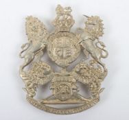 Q.V.C Northumberland Artillery Volunteers Other Ranks White Metal Helmet Plate in excellent
