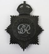 WW2 Metropolitan Police Badge. Kings crown night Metropolitan Police helmet badge with three lugs to