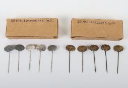 Third Reich DLRG Silver and Bronze Badges. Five Silver and five bronze stick pin awards for DLRG (