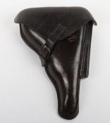 WW1 German Luger Holster. Hard leather holster with belt loops to back early eagle stamped and