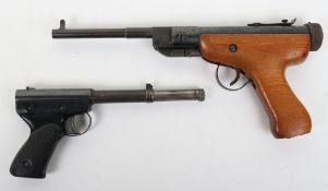 Czechoslovakian Slavia ZVP Barrel Cocking Air Pistol, .177, wooden grip, blued steel barrel with