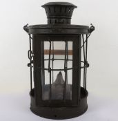 WW1 1916 British Trench Lantern. A good example complete with glass, wick burner and carry handle,