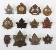Grouping of Canadian Military Cap Badges. Lot includes Examples of the 3rd Siege Artillery