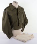 R.A.F. Regiment Officers Denim Blouse. A good example with plastic buttons ,stamped and label inside
