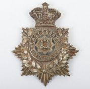 4th Volunteer Battalion The East Surrey Regiment White Metal Other Ranks Q.V.C Helmet Plate in