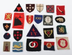 Collection of British Military Formation Badges. Within this lot are examples of a printed Yorkshire
