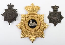 2x Victorian Hampshire Rifle Volunteers Shako Plates one with lugs & one without accompanied with