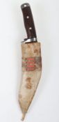 Indian Gurkha Kukri Knife. Heavy thick blade being 4.5 cm wide and 21 cm long with wood hilt
