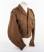 North Stafford Regiment Battle Dress Blouse. Good 49 pattern blouse with embroidered titles and 49th