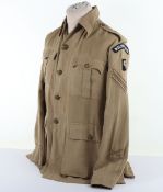 WW2 6th Armoured Airtex KD Tunic. Tropical KD tan tunic with plastic buttons with WELSH GUARDS cloth