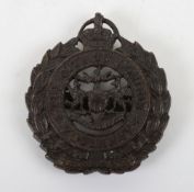 Scarce Small Size City Of London Yeomanry Officer's Service Dress Bronzed Cap Badge in very good