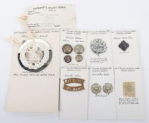Small Selection of Collar Badges, Shoulder Title & Buttons to the 14th County of London Battalion