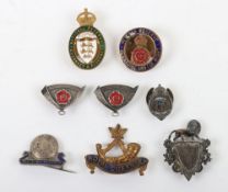 Assortment of Hampshire related Sweetheart Badges & Lapels. Lot includes a Hallmarked Silver (Dog