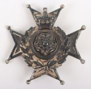 Victorian Hampshire Rifle Volunteers Pouch Badge.Â silvered crowned Maltese cross with central
