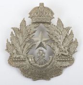 5th Volunteer Battalion The Scottish Rifles Other Ranks White Metal Helmet Plate in very good