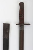 WW1 US P13 Bayonet. Blade stamped with British armour stamps and dated 1916 with stamping to top
