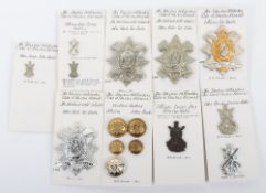 Grouping of Cap, Collar, Sporran Badges & Buttons to the Glasgow Highlanders.