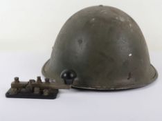 WW2 British MK3 Turtle Steel Combat Helmet. Original green combat paint finish inside and out,