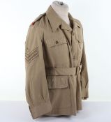 RAC (Royal Armoured Corps) KD Sergeants Tunic. Tropical tunic complete with buttons and brass RAC