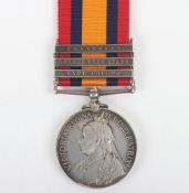 Queens South Africa medal to the Norfolk Regiment, medal with 3 clasps Cape Colony, Orange Free