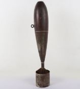 Inert WW2 British RAF Practice Bomb, steel body with original fins. Stamped “11 ½ lb 1 – PL 40”.
