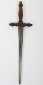 18th Century French Dupre Marcrand Dagger. A cut down cruciform blade sword, marked to Rusin