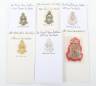 Small Collection of Cap Badges to the Royal Horse Artillery. Lot includes Officer's King Crown